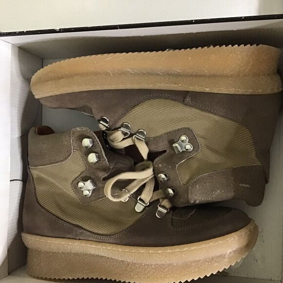 Renvy Women Lace Up Fashion Ankle Army Wedge boots with Jogger Sole Sz. 6.5 NIB - Picture 2 of 12